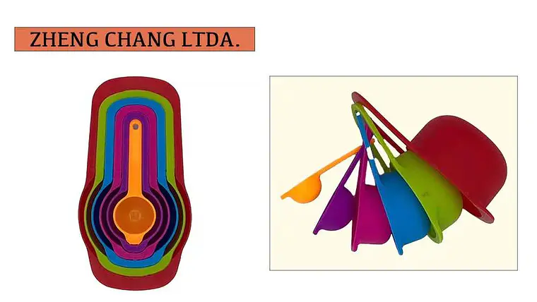 Juego de tazas y cucharas medidoras de colores, 6 piezas (x12) 1