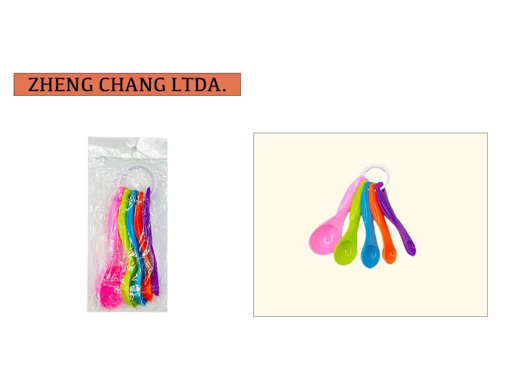 Juego de 5 cucharas medidoras pequeñas de colores con aro (x12)