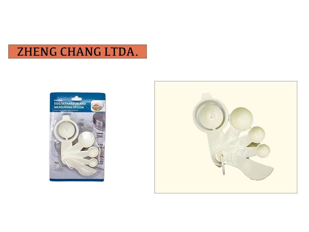 Juego de utensilios medidores blancos con colador y separador de huevo (x12)