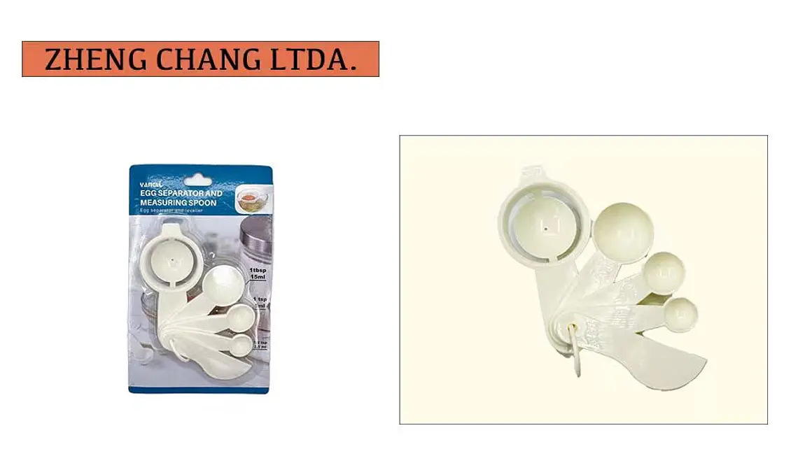 Juego de utensilios medidores blancos con colador y separador de huevo (x12) 1
