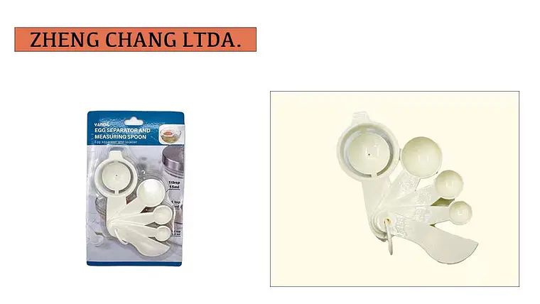 Juego de utensilios medidores blancos con colador y separador de huevo (x12) 1