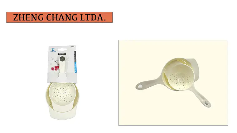 Juego de colador y recipiente recolector con mango, 2 piezas (x12) 1