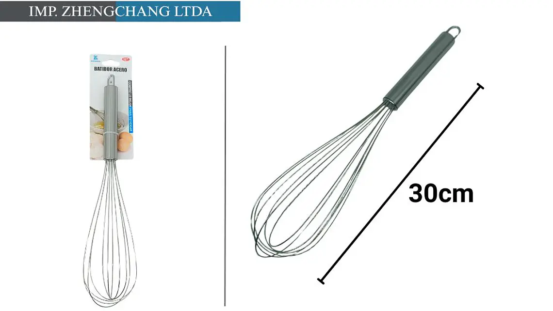 Batidor de globo con mango tubular y aro para colgar, 30 cm (x12) 1