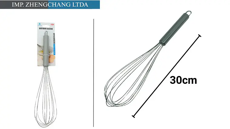 Batidor de globo con mango tubular y aro para colgar, 30 cm (x12) 1