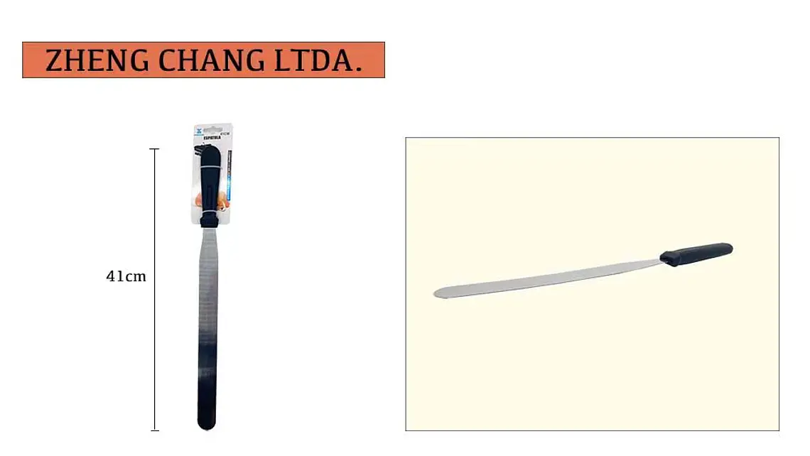 Espátula recta para tortas con mango negro, 41 cm (x12) 1
