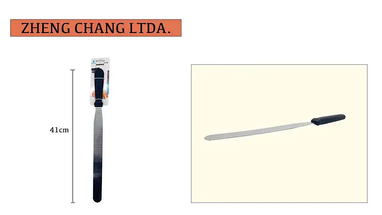 Espátula recta para tortas con mango negro, 41 cm (x12) 1