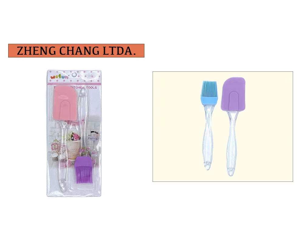 Juego de espátula y brocha con mango transparente (x12)