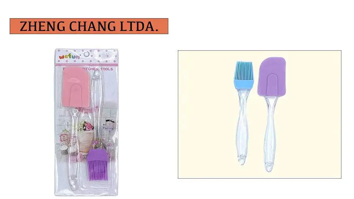 Juego de espátula y brocha con mango transparente (x12) 1