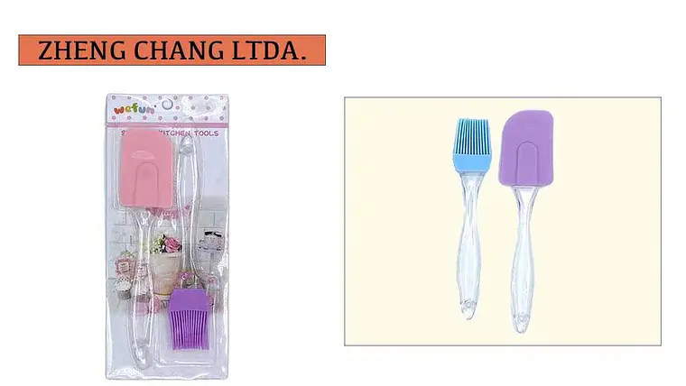 Juego de espátula y brocha con mango transparente (x12) 1