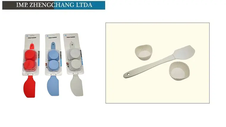 Juego de espátula y 2 moldes para repostería (x12) 1