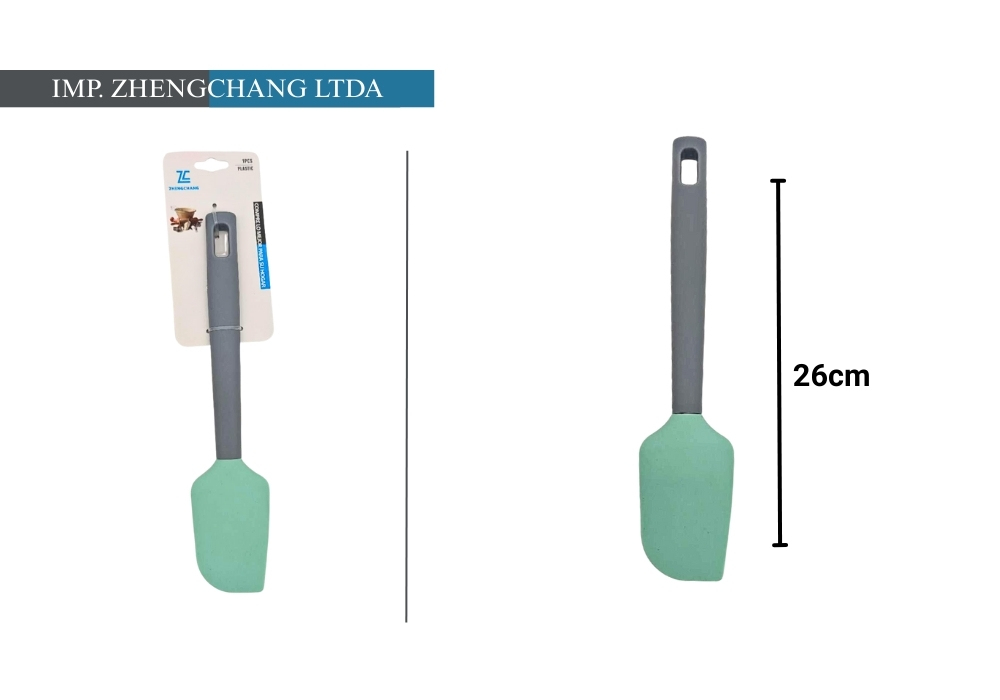 Espátula raspadora de silicona con mango gris, 26 cm (x12)