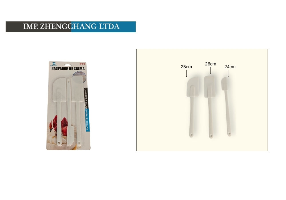 Juego de 3 espátulas raspadoras blancas (x12)