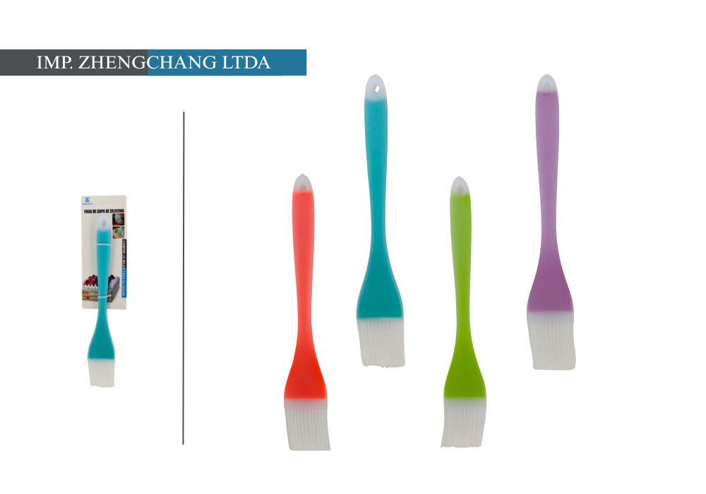 Brocha de silicona con mango de color (x12)