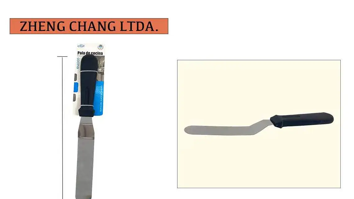 Espátula acodada para tortas con mango negro, 36 cm (x12) 1