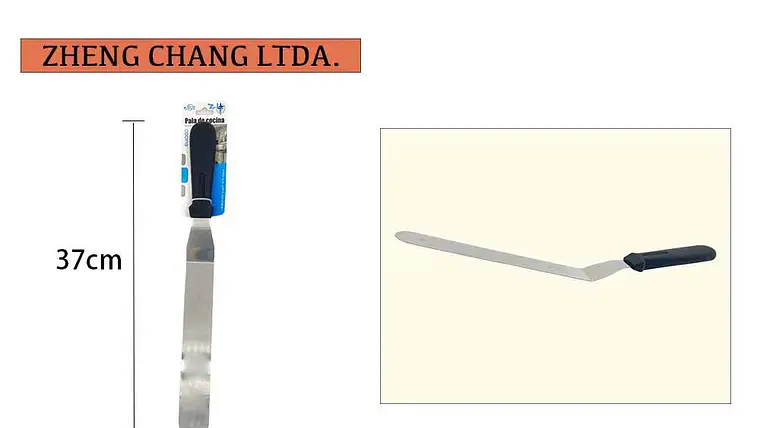 Espátula acodada para tortas con mango negro, 37 cm (x12) 1