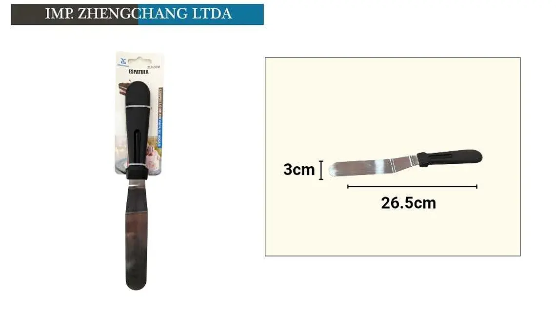 Espátula acodada para tortas con mango negro, 26,5 cm (x12) 1