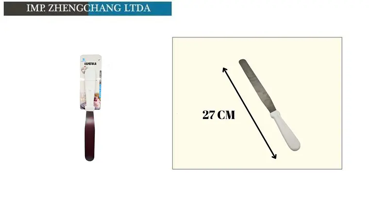 Espátula recta para tortas con mango blanco, 27 cm (x12) 1