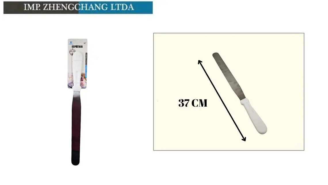 Espátula recta para tortas con mango blanco, 37 cm (x12) 1