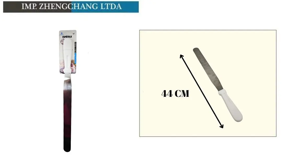 Espátula recta para tortas con mango blanco, 44 cm (x12) 1