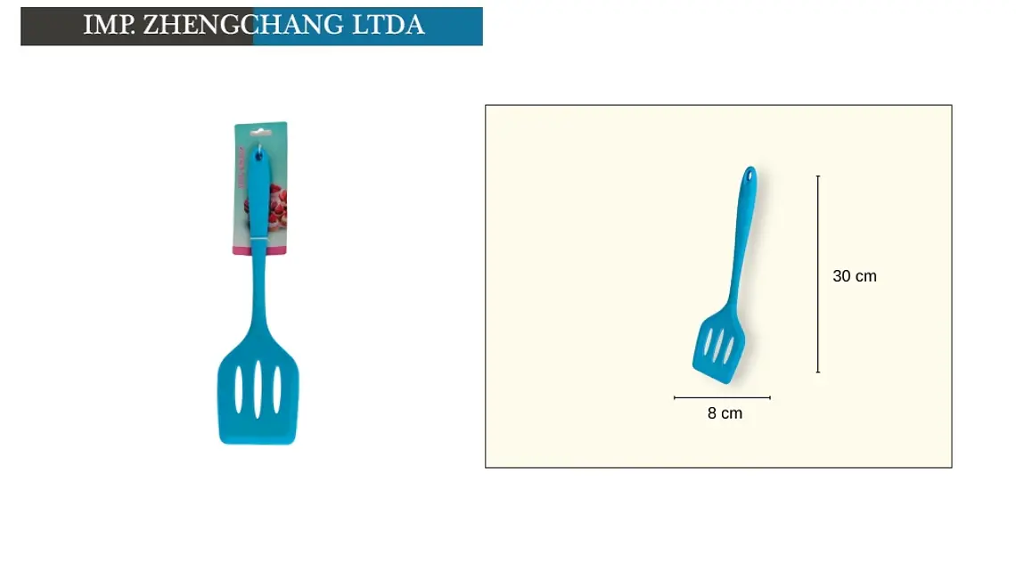 Espátula ranurada de silicona para cocinar, 30 cm (x12) 1