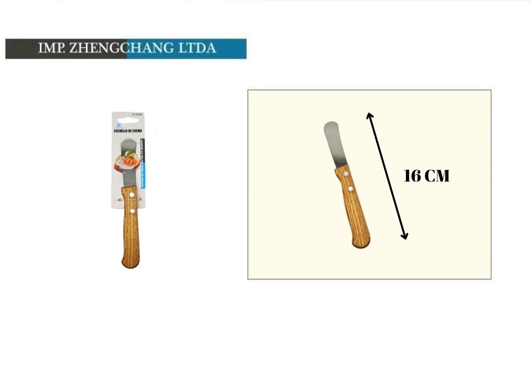 Espátula/cuchillo para untar con mango de madera, 16 cm (x12)