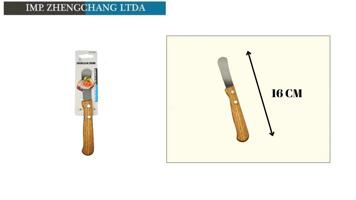 Espátula/cuchillo para untar con mango de madera, 16 cm (x12) 1