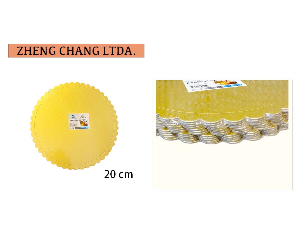 Base redonda dorada para torta, 20 cm 12 PCS 