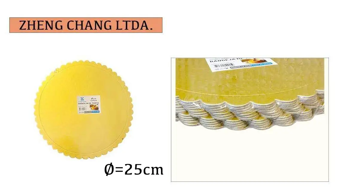 Base redonda dorada para torta, 25 cm 12 PCS  1