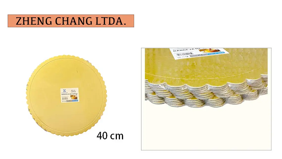 Base redonda dorada para torta, 40 cm 12 PCS  1