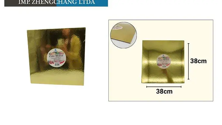 Base cuadrada delgada para torta, 38 cm (X10) 1