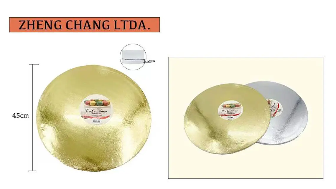 Base redonda gruesa para torta, 45 cm (X10) 1