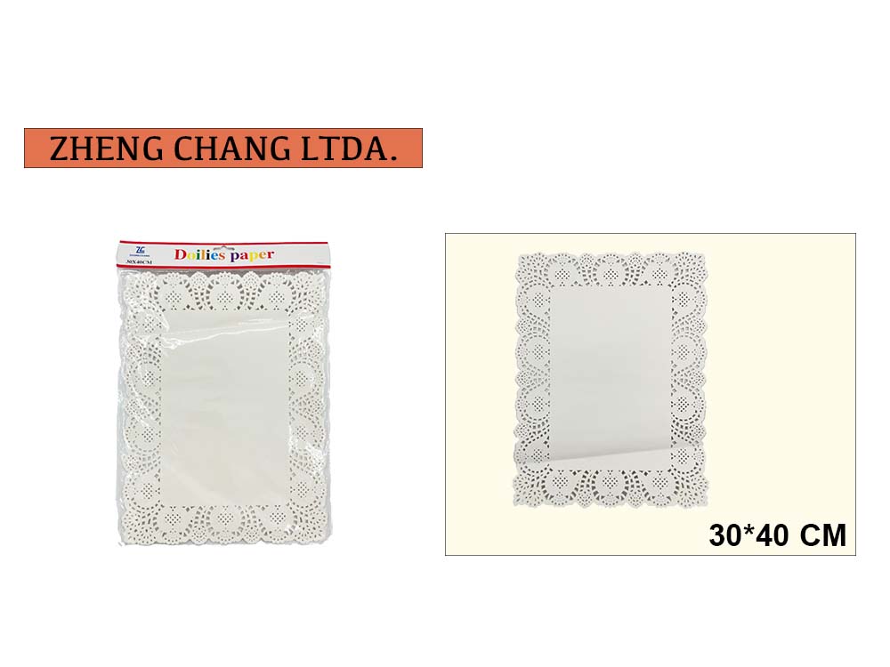 Blonda rectangular de papel para torta, 30 × 40 cm (X12)