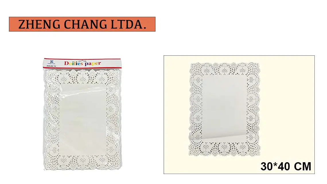 Blonda rectangular de papel para torta, 30 × 40 cm (X12) 1