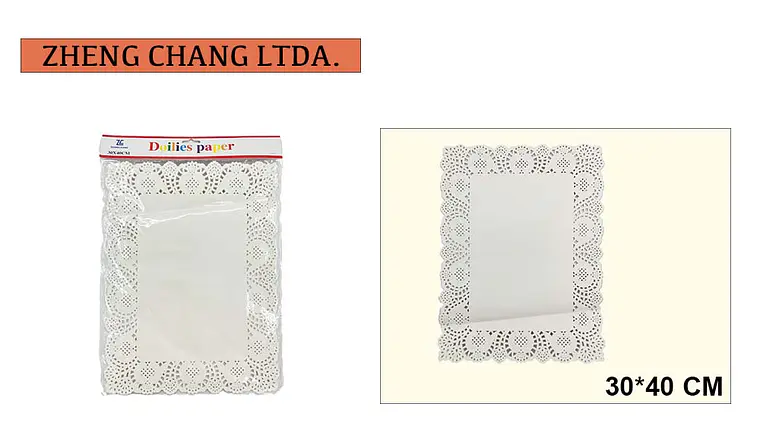Blonda rectangular de papel para torta, 30 × 40 cm (X12) 1