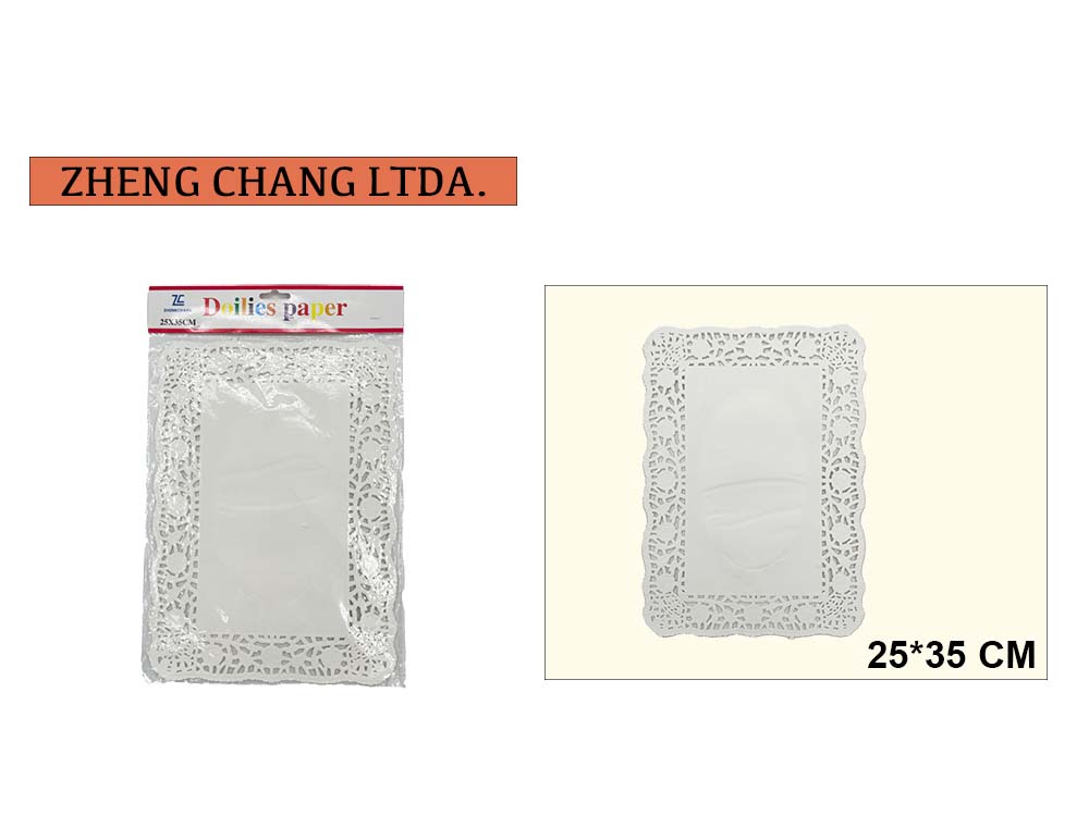 Blonda rectangular de papel para torta, 25 × 35 cm (X12)