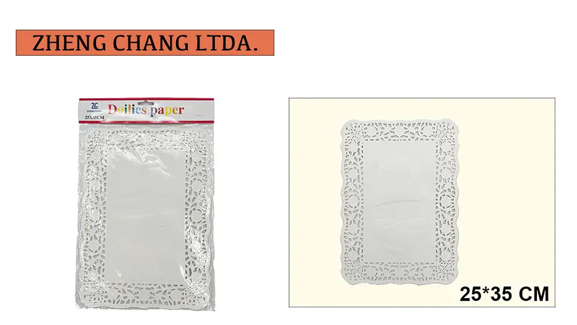 Blonda rectangular de papel para torta, 25 × 35 cm (X12) 1