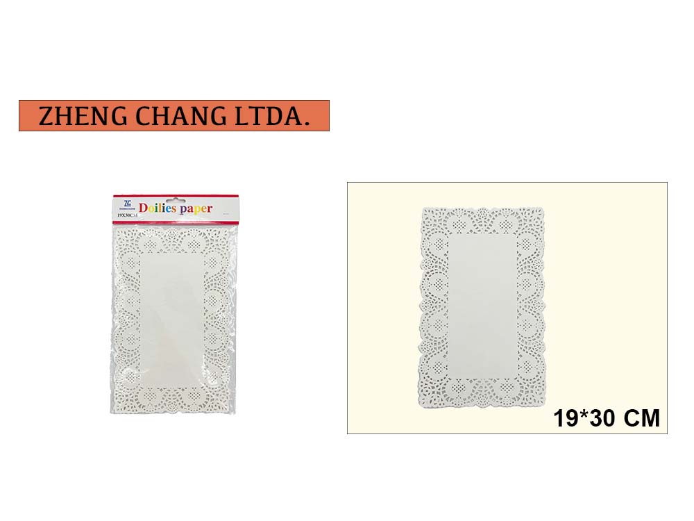 Blonda rectangular de papel para torta, 19 × 30 cm (X12)