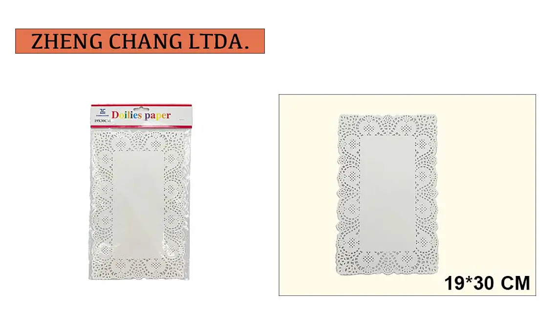 Blonda rectangular de papel para torta, 19 × 30 cm (X12) 1