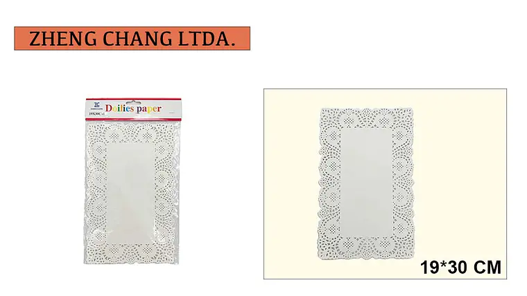 Blonda rectangular de papel para torta, 19 × 30 cm (X12) 1
