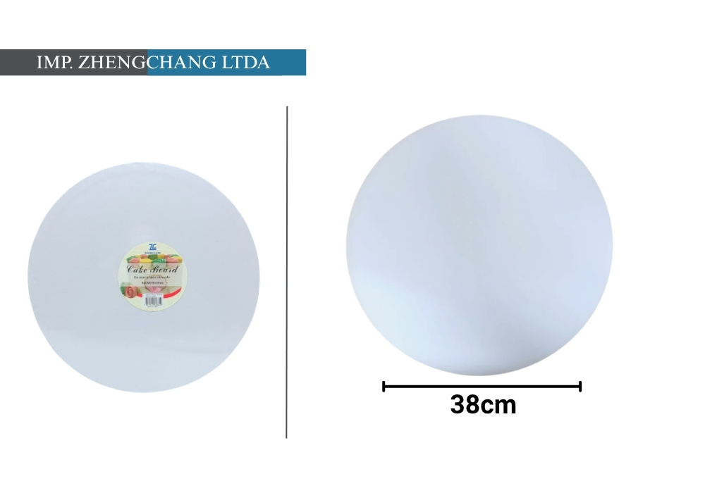 Base redonda blanca para torta, 38 cm (X10)