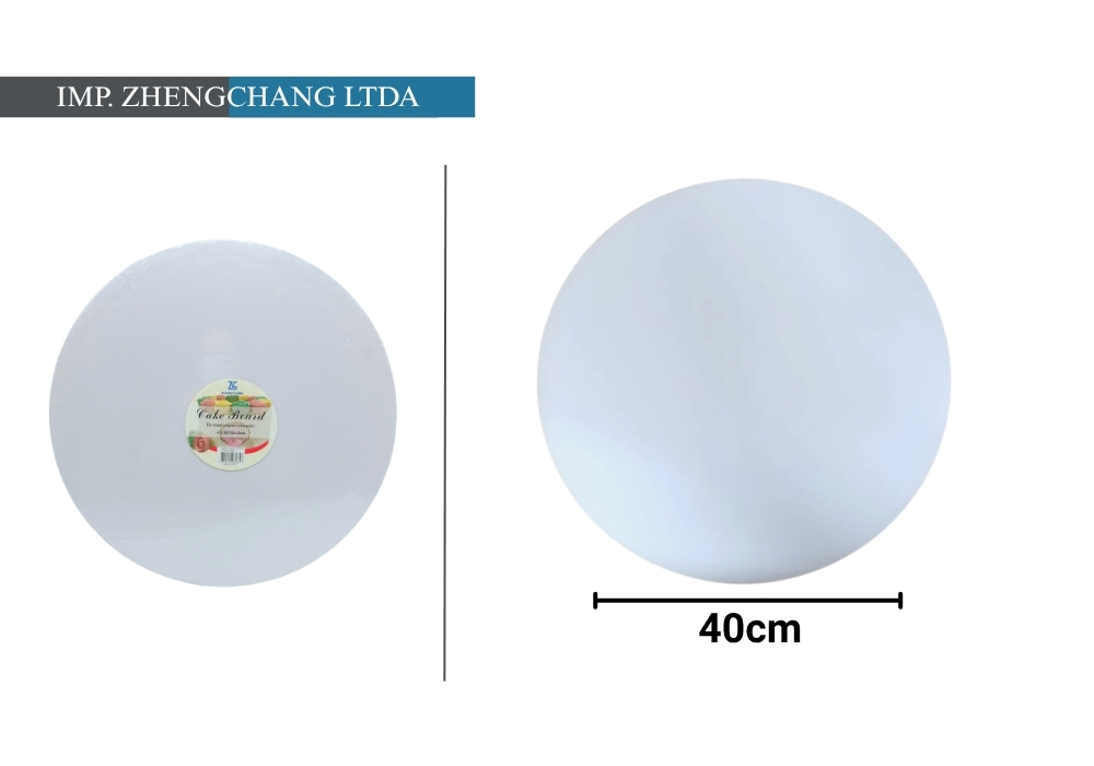 Base redonda blanca para torta, 40 cm (X10)