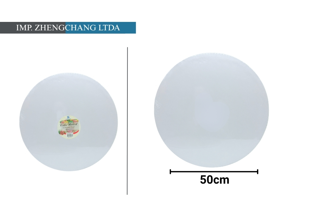 Base redonda blanca para torta, 50 cm (X10)