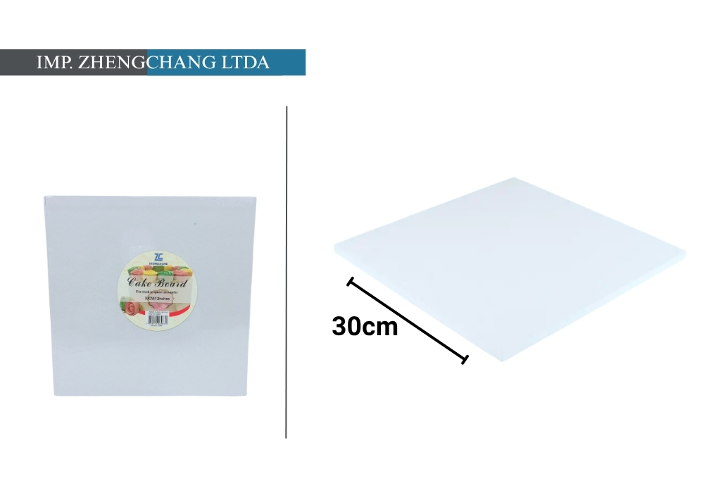 Base cuadrada blanca para torta, 30 cm (X10)