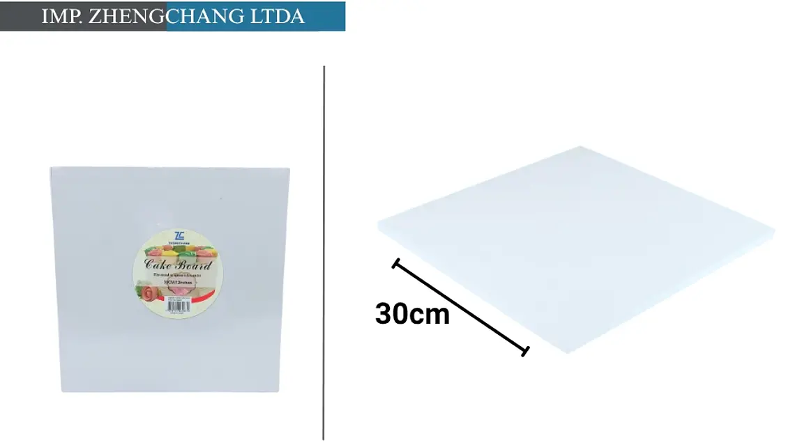 Base cuadrada blanca para torta, 30 cm (X10) 1