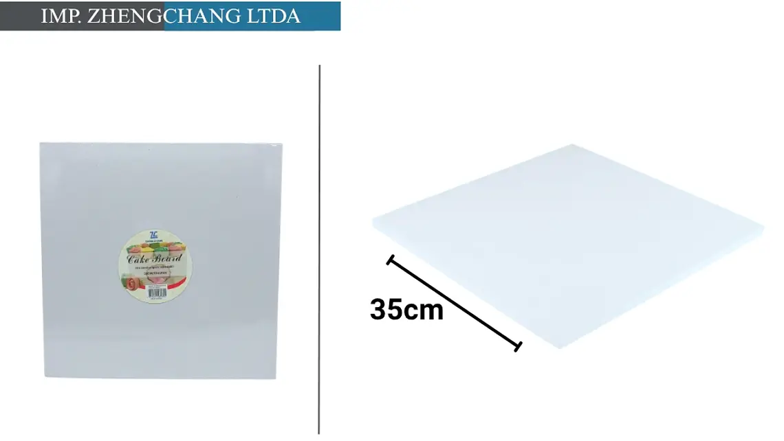 Base cuadrada blanca para torta, 35 cm (X10) 1