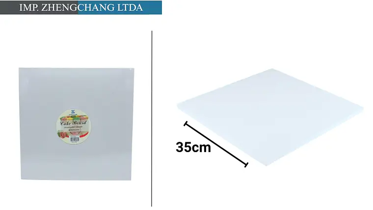 Base cuadrada blanca para torta, 35 cm (X10) 1