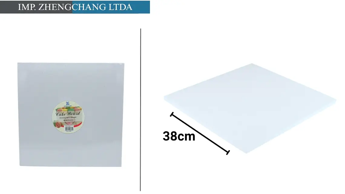 Base cuadrada blanca para torta, 38 cm (X10) 1