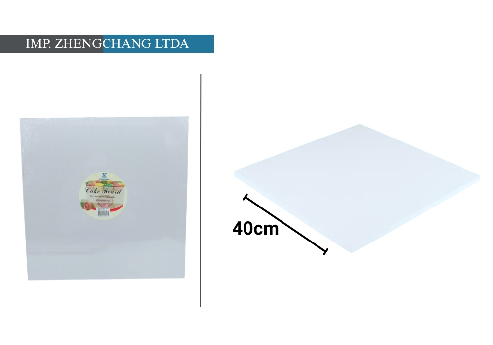 Base cuadrada blanca para torta, 40 cm (X10)