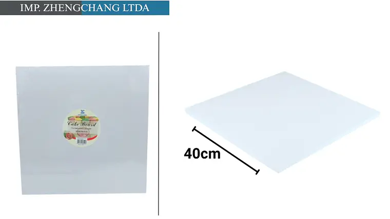Base cuadrada blanca para torta, 40 cm (X10) 1