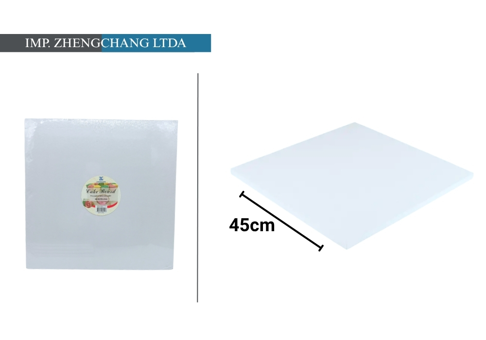 Base cuadrada blanca para torta, 45 cm (X10)